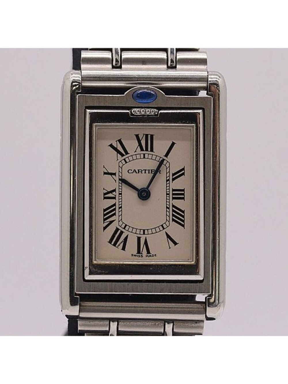 Cartier Tank Basculant No Quartz Silver Dial Watch